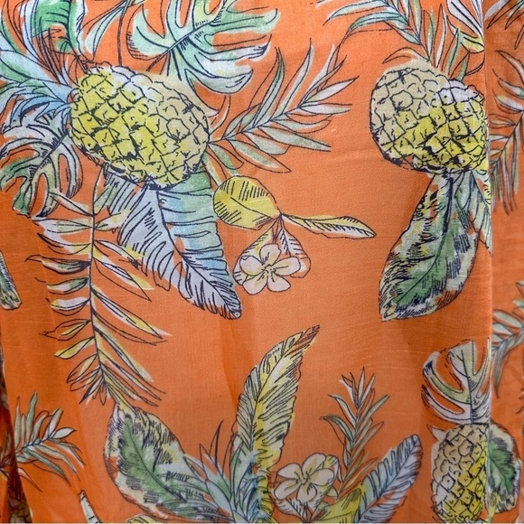 BeachLunchLounge Pineapple Print Swim Coverup Orange Blue Yellow SZ Medium NWT - Picture 3 of 8